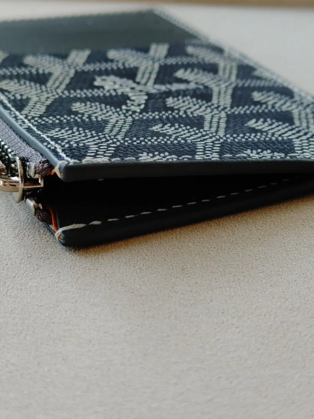 Goyard Bourbon Zipper Grey Card Holder Wallet